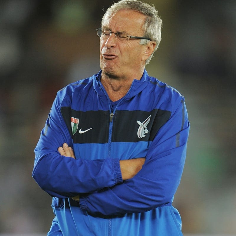 Head coach Josef Hickersberger of Al-Wahda Sports Club looks on