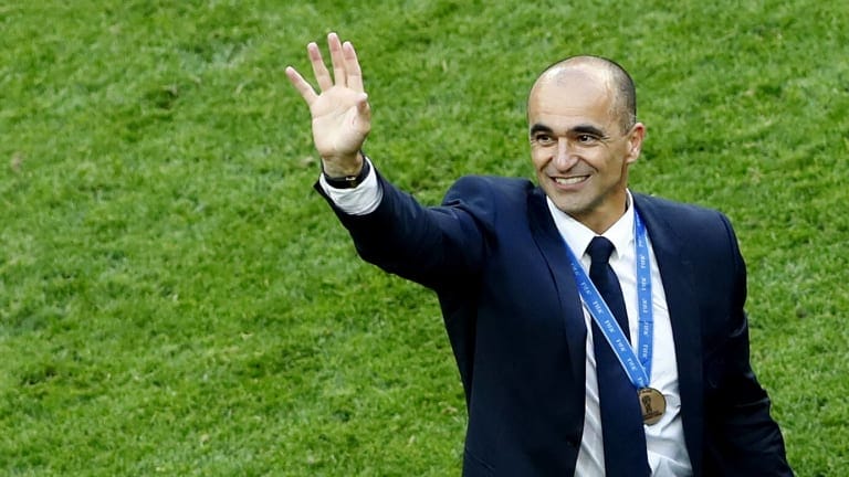 Belgium coach Roberto Martinez at Saint Petersburg Stadium in Russia on July 14, 2018.