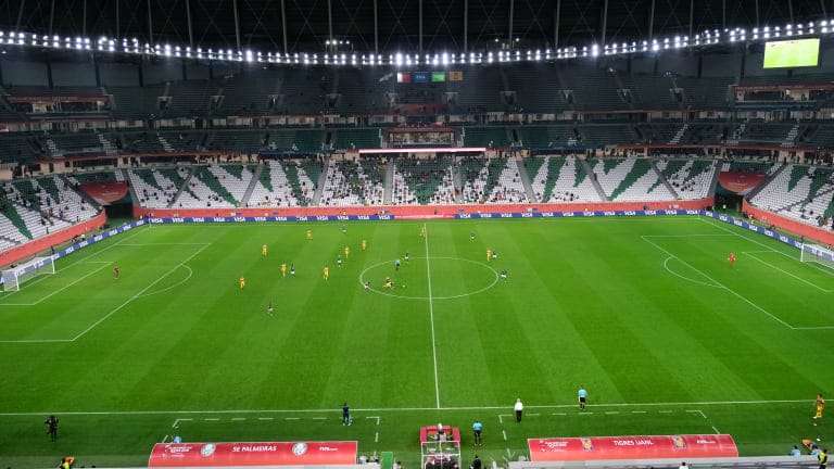 General view inside Education City Stadium during the FIFA Club World Cup Qatar 2020 semi-final between Palmeiras and Tigres UANL