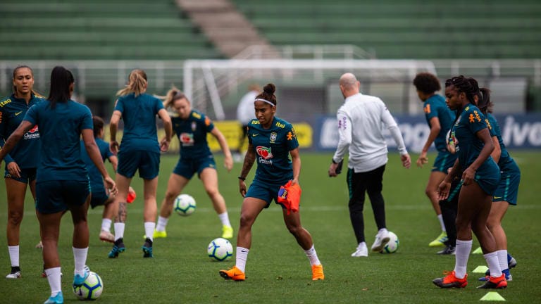 Brazil participate in a team training session