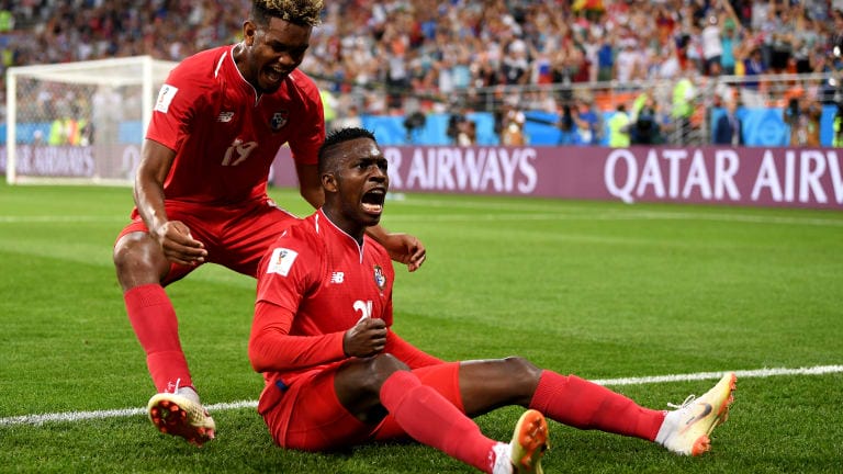 Jose Luis Rodriguez of Panama celebrates