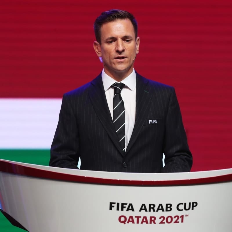 Manolo Zubiria, Director of Competitions at FIFA talks during the FIFA Arab Cup Qatar 2021 Official Draw at Katara Opera House