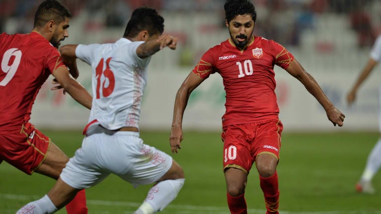 Bahrain's Abdulwahab Al Malood in action