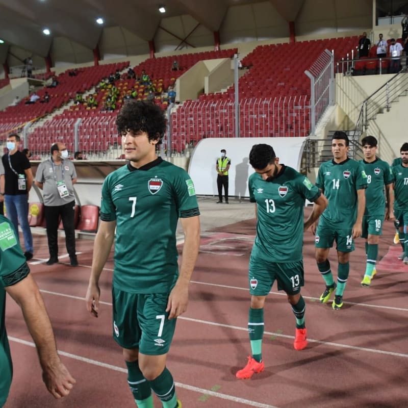 Iraq walk out ahead of the match against IR Iran