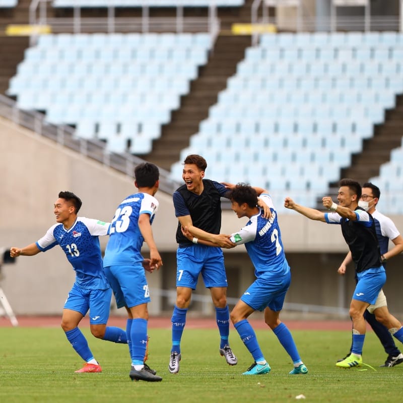 Mongolia celebrate victory over Kyrgyz Republic in FIFA World Cup qualifying