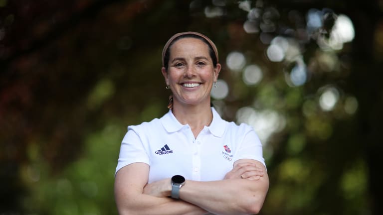 Assistant Coach Rhian Wilkinson of Great Britain poses for a photo to mark the official announcement of the women's football team selected to Team GB for the Tokyo 2020 Olympic Games at Birmingham Botanical Gardens on May 27, 2021 in Birmingham, England.