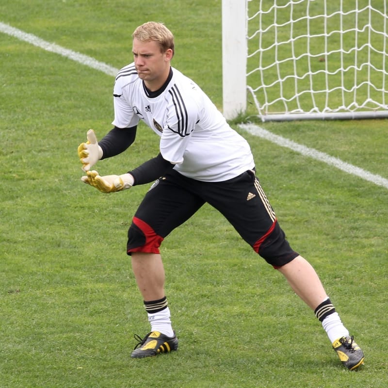 Manuel Neuer of Germany is seen in action during the training session