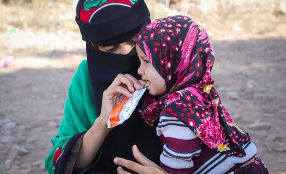 Mobile health clinics are distributing nutritional supplements to children in Yemen. Mobile health clinics are distributing nutritional supplements to children in Yemen.