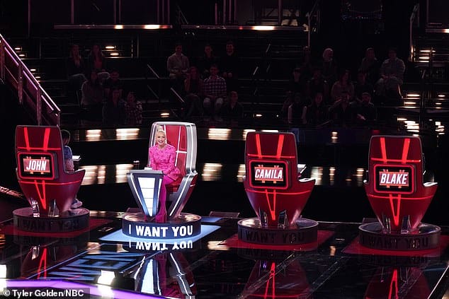 Default member: Gwen Stefani was the only one to turn around for Julia