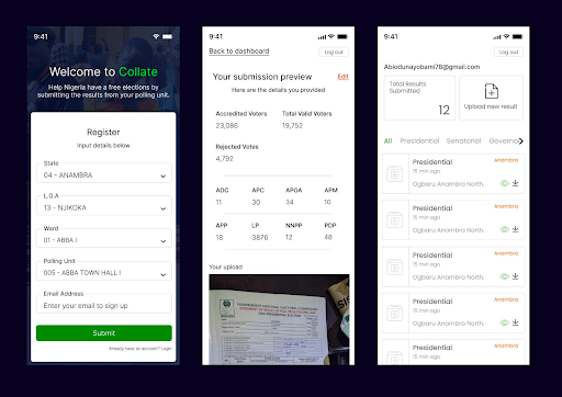 One of Nigerian tech's pioneers launches Collate Africa, a platform to improve election transparency 3 A screenshot of Collate Africa, Oo Nwoye's and Ozo Omosigho's live election collation platform.