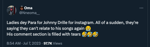 Johnny Drille wins the biggest heartbreaker of the year and other social media gist