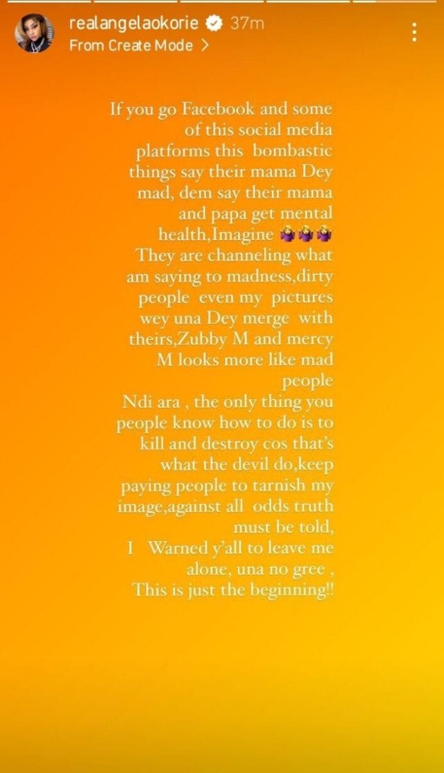 Angela Okorie addresses Nigerians attributing her behavior to mental breakdown