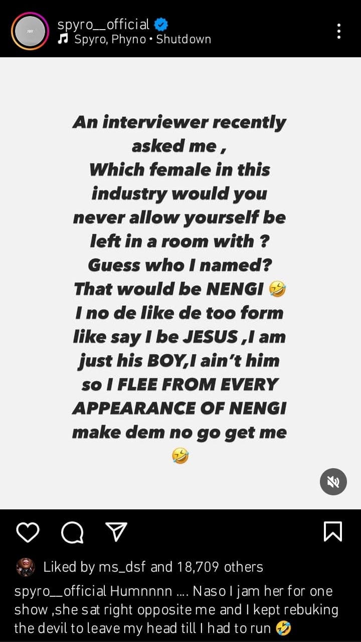 “Why I would never allow myself be in the same room with BBNaija Nengi” – Singer Spyro reveals, recounts his encounter with reality star