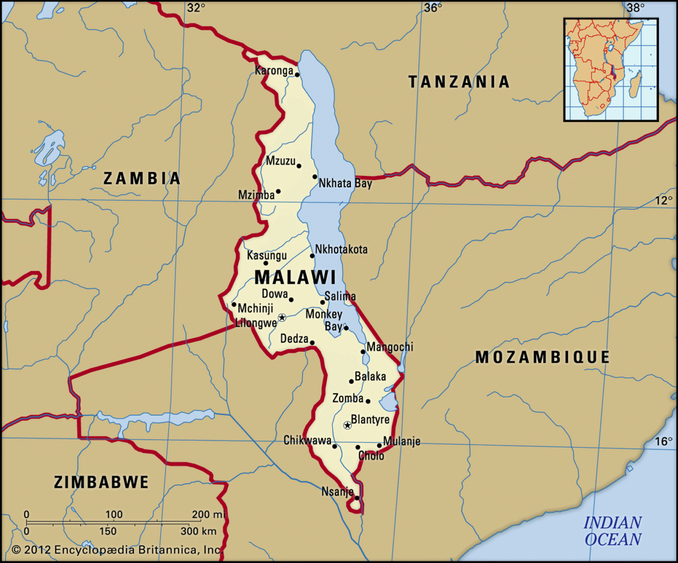 Map Of malawi